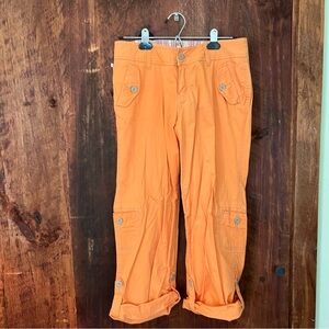 a.n.a Vibrant Orange Women’s Casual Cargo Capris